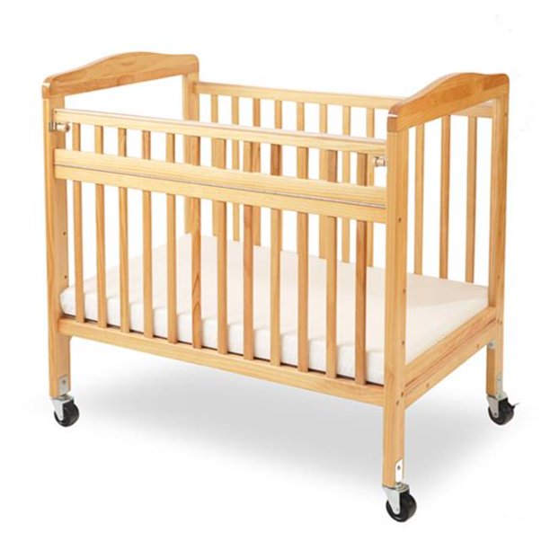 L.A. Baby Clear Panel Mini Portable Standard Crib, Natural Walmart