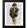 thumbnail image 2 of Fab Funky 12x14 Black Modern Framed Museum Art Print Titled - Badger on Vintage Bicycle, 2 of 5