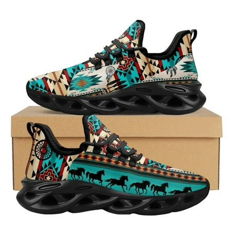 

Sneakers American Ethnic Tribal Aztec Printed Non-slip Outdoor Platform Shoes Fashion Mesh Shock Absorption Vulcanized Shoes New