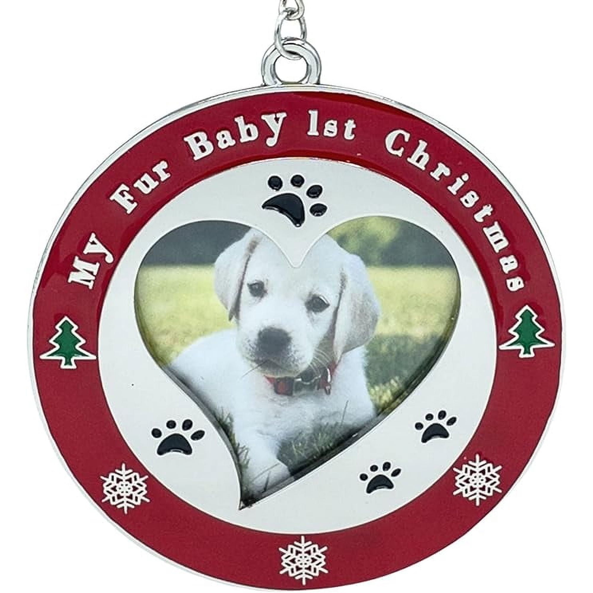 My First Christmas Tree Puppy Dog Ornament Pet Photo Frame My Fur Baby's 1st Christmas