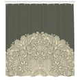 thumbnail image 3 of Ambesonne Oriental Shower Curtain, Floral Half Mandala, 69"Wx84"L, Beige and Dark Taupe, 3 of 3