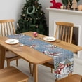 thumbnail image 4 of Snowman Christmas Dresser Scarf Farmhouse, Dining Table Decorations for Wedding/Parties, Xmas Tree Snowflake Winter Elk Table Runner 120 Inches Long for Kitchen Dining, 13 x 120 In, 4 of 9