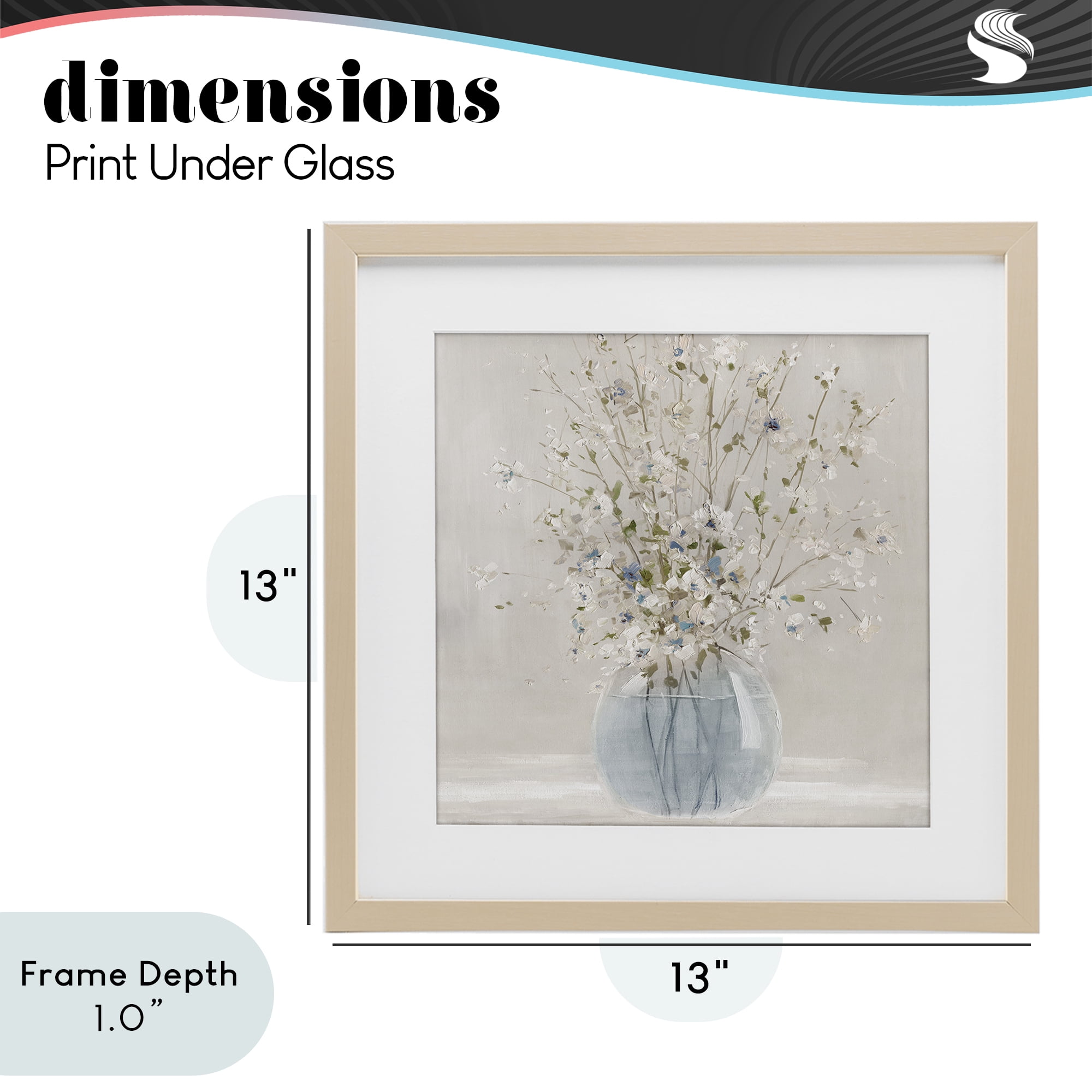 Stupell Industries Serene Glass Vase Bouquet Birch Framed Print Under Glass, design by Carol Robinson