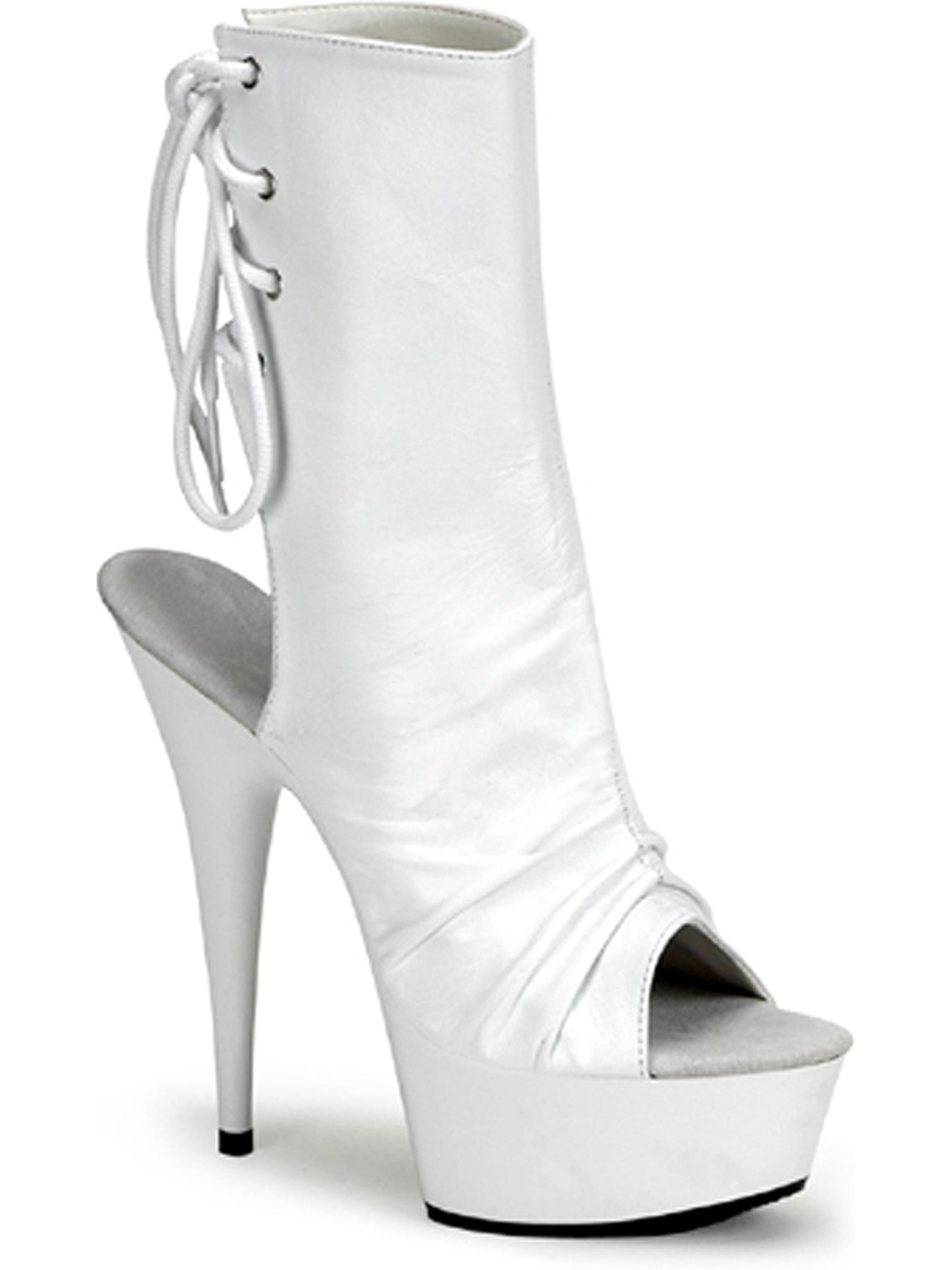 white lace up platform boots