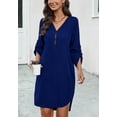 thumbnail image 4 of Roll Tab Zip-Up Dress, Navy, X-Large, 4 of 5