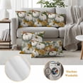 thumbnail image 6 of White Pumpkins Fall Outdoor Waterproof Pillow Covers, Thanksgiving Botanical Sunflower Vintage Decorative Square Throw Pillowcase Sofa Cushion Sham for Patio/Couch/Chair, 24"x24" 2 Pack, 6 of 8