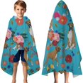 thumbnail image 3 of Dogs with Pioneer Flower Hooded Bath Towel，60"x35" for Ages 3 To 12 Kids, Quick Dry Lightweight Soft Microfiber Hood Beach Towel Cover Up for Kids, 3 of 7