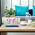 thumbnail image 4 of Projection Alarm Clock, LED Mirror Display RGB Digital Clock, 7" Large LED Screen Alarm Clock, 7 Dimmer, Dual Alarm Clock With Snooze, USB C ChargingPort, Modern Desk Clock for Bedroom Decor Black, 4 of 9