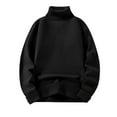 thumbnail image 2 of Women's Plus Size High Neck Pullover Sweatshirt, Fleece Lined Winter Warm Top, Thickened Casual Long Sleeve Crewneck, Solid Color Fall Winter Wear Black XXXXL, 2 of 4