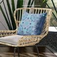 thumbnail image 3 of Paisley Leaf Geo Duo Throw Pillow in Muted Blue Navy Light Blue 18x18, 3 of 5