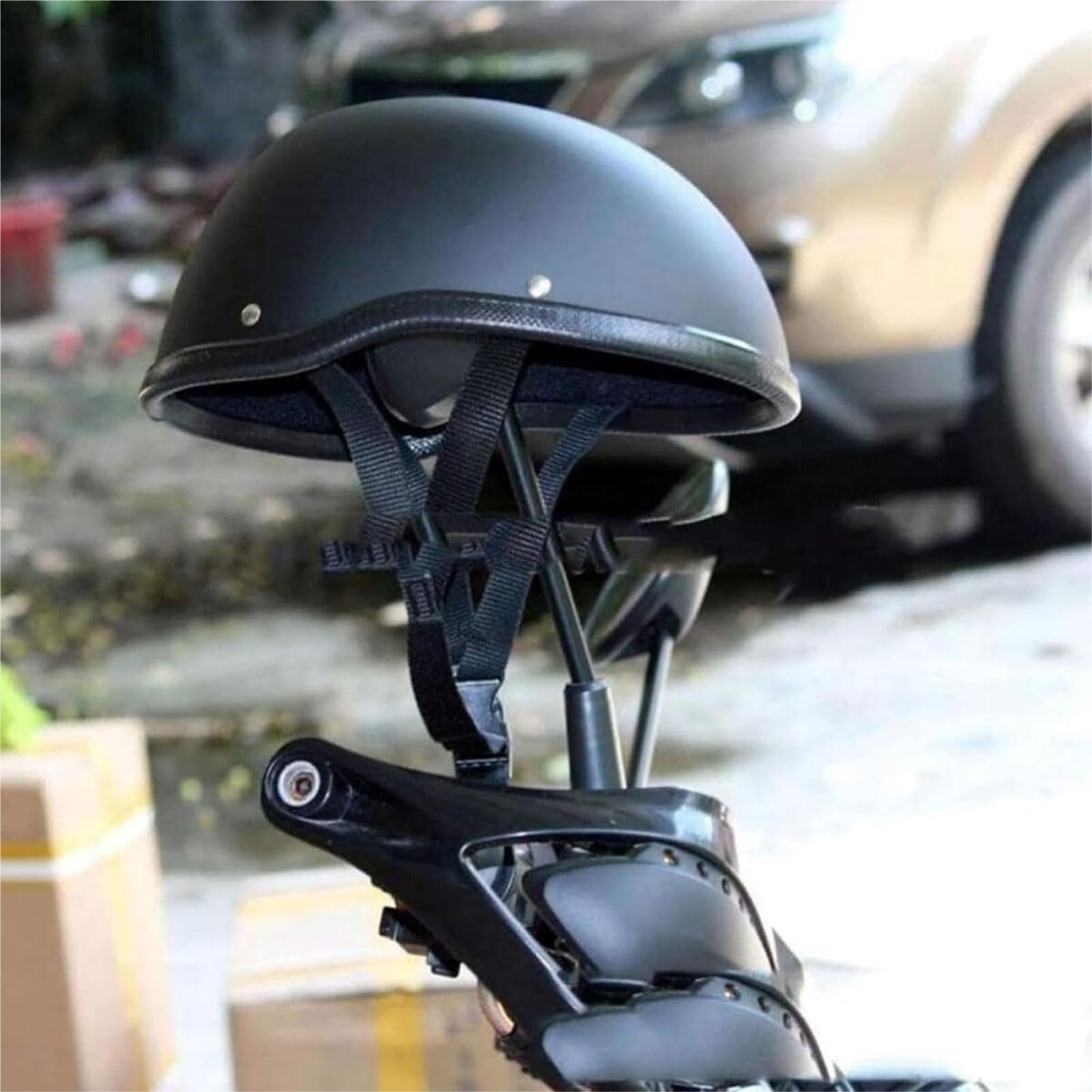 Ultra-Thin Comfortable Beanie Motorcycle Retro Half Helmets for Adults, 55-62cm