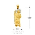 thumbnail image 3 of Ioka-14K Two Tone Gold Jesus Pendant with 1.2mm Singapore Chain Chain Necklace - 24", 3 of 4