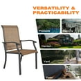 thumbnail image 4 of Nuu Garden Outdoor 3-Piece Iron Bistro Set, 2 Textilene Bistro Chairs and 20 Inch Round Slatted Bistro Table, 4 of 10