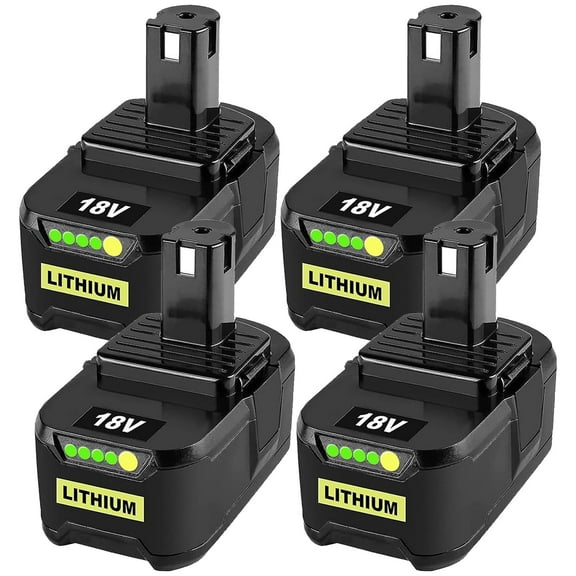 4 Pack 8.0Ah Compatible with Ryobi Battery 18V Replacement for Ryobi 18V Battery Fits for Ryobi Battery High-Capacity P102 P103 P104 P105 P107 P108 P109 P190 P122