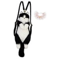 thumbnail image 3 of Mochila de peluche Strade Fareast Limited forma de gato con bufanda rosa, 3 of 8