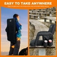thumbnail image 7 of Slsy 2 Packs Double Heated Stadium Seat Bleacher Seat , 3 Heat Modes, Portable 6 Reclinng Positions Bleacher Seats with Back & Arm Support for Sports Events, 7 of 7