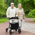 thumbnail image 2 of Goplus Foldable Height Adjustable Rollator Walker with Seat, Storage Bag for Seniors Black, 2 of 10