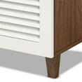 thumbnail image 6 of Bowery Hill White and Walnut 4-Shelf Wood Shoe Cabinet with Drawer, 6 of 10