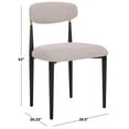 thumbnail image 4 of Safavieh Covelle Modern Metal and Fabric Dining Side Chairs, Black / Gold / Dove Gray Linen (Set of 2), 4 of 8