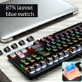 USB Wired Mechanical Keyboard,87 Key RGB Backlit Keyboard,Suspend