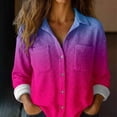 thumbnail image 2 of Breezora Women's Blouse Waffle Texture Button Down Long Sleeve Fall Shirt for Cozy Work and Camping Comfort XL Size Watermelon Red, 2 of 7