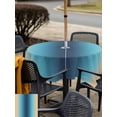 thumbnail image 5 of Outdoor Tablecloth with Umbrella Hole for Patio/Picnic/Party/Camping, Blue Teal Yellow Ombre Waterproof Table Cloth Square Cover Washable, Farmhouse Modern Gradient Art (60"x 60"), 5 of 8