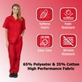 thumbnail image 5 of Women's Scrub Sets, Scrub Top and Pants (Red, XX-Small), 5 of 7