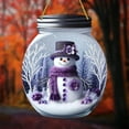 thumbnail image 5 of Hometravel Christmas Snowman Disc Pendant, Purple Snowman Round Hanging Ornament, Holiday Window Decoration for Porch, Home, Indoor Seasonal Display, 5 of 6