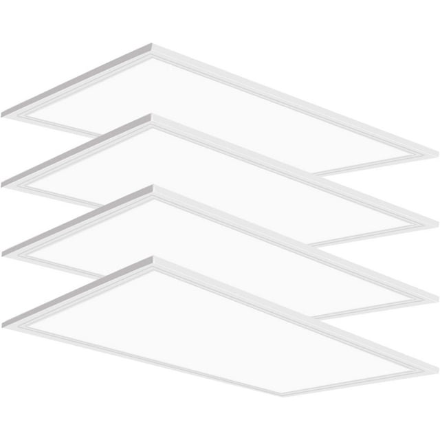 2x4 LED Flat Panel Light 5-Way CCT Adjustable Back-Lit LED Ceiling Light, Dimmable 5500LM Ceiling Light, 4-PACK
