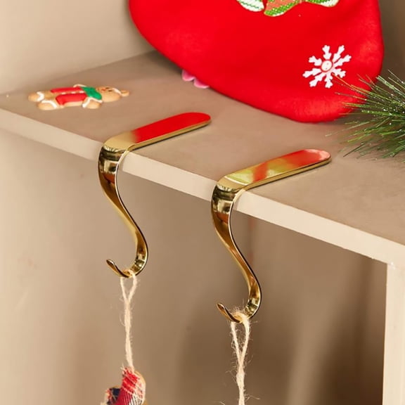 TINKSKY 3-Pack Zinc Alloy Stocking Holders with Modern Sleek Design for Christmas Holiday Decor and Mantle Display