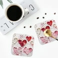 thumbnail image 4 of Yiaed Textured Heart Abstract Art Print Leather Coasters for Drinks - Cup Coasters Coffee Table Kitchen Table Bar, Home & Office Gifts Handmade Drink Coasters-Square, 4 of 6