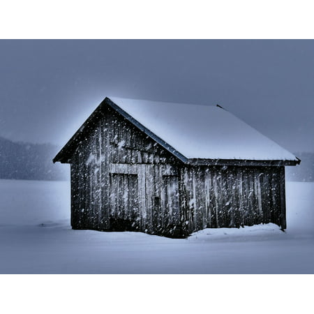 Canvas Print Scale Log Cabin Hut Snow Wood Winter Stretched Canvas 10 x