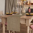 thumbnail image 2 of Vintage Brown Burlap Cotton Table Runner 13x108 Inches Long, Farmhouse Retro Dark Solid Color Linen Texture Farmhouse Table Runners, Outdoor Dining Tablecloths Decor for Baby Shower/Party/Wedding, 2 of 8