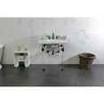 thumbnail image 3 of Kingston Brass LMS3030MASQ5 Pemberton 30" Carrara Marble Console Sink with Acrylic Legs (8-Inch, 3-Hole), Carrara Marble White/Oil Rubbed Bronze, 3 of 8
