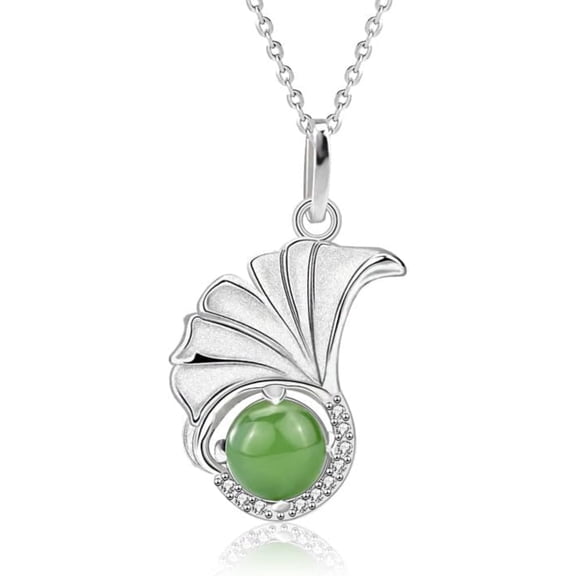 14K Gold Real Natural Jade Ruyi Lock Necklace, National Style Moissanite Pendant, Delicate Jade Jewelry Gift for Girlfriend's Good Luck