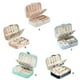 thumbnail image 5 of Billuyoard Caja de almacenamiento de joyas para mujer, portátil, de Color sólido, ajustable, de doble capa, pendiente, tobillera, collar, Almacenamiento y organización del hogar Azul blanco, 5 of 6