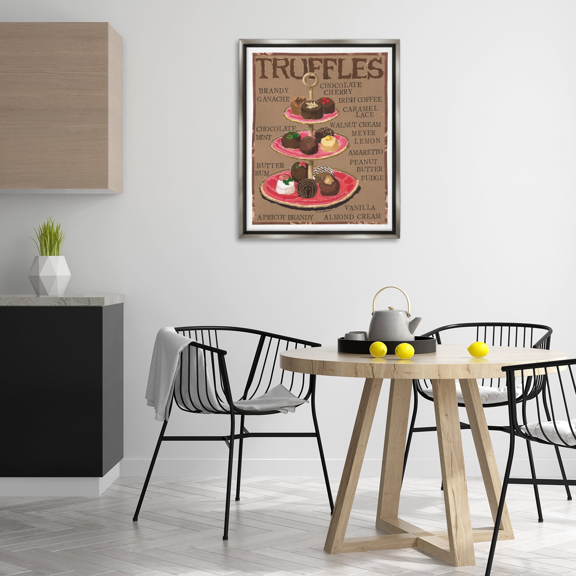 Stupell Industries Assorted Chocolate Truffles Food & Beverage Painting Gray Floater Framed Art Print Wall Art, 25 x 31