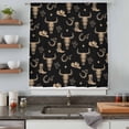 thumbnail image 4 of Black Cow Skull Sheer Curtains 54 Inches Long, Southwestern Vintage Cowboy Boots Light Filering Curtains, Breathable Simi Curtain Privacy Drapes for Kitchen Bathroom Small Window Treatment, 4 of 9