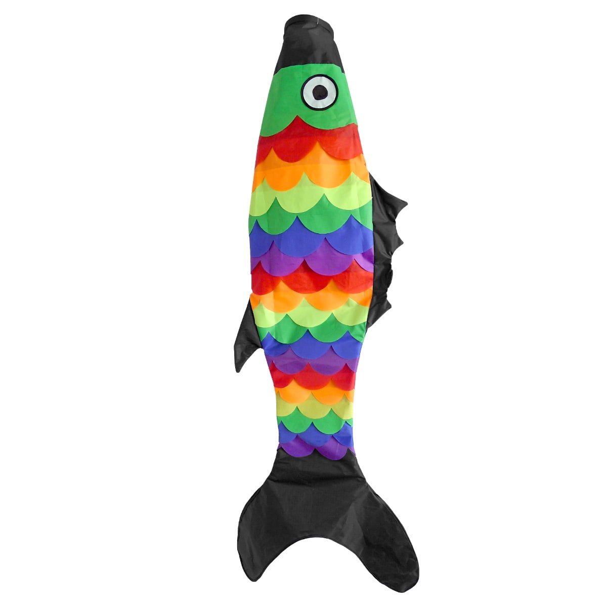 Fish Windsock All-Occasion Rainbow Fish 55"L Black Briarwood Lane