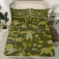 thumbnail image 2 of Erosebridal Retro Camouflage Bed Sheets Set Twin Size, Army Green Bed Sheets Twin, Military Camo Decor 3-Piece, 2 of 7