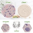 thumbnail image 4 of 6 Pcs Drink Coasters with Holder Moons Planets Stars Absorbent Heat-Resistant Coaster Set for Tabletop Protection Home Bar, 4 of 7