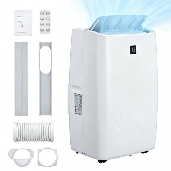 Garvee 12000 BTU Portable Air Conditioners with Remote Control and Window Kits for Cool up to 550 Sq.ft, 115V, White