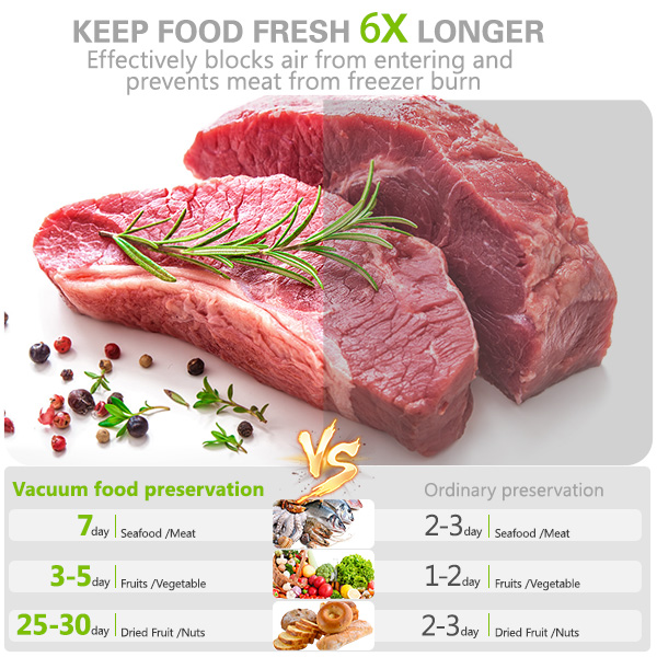 Vacuum Sealer Machine + 10 Vacuum Bags, Fast-Compact/Multi-Functional Food Vacuum Sealer with External Vacuum System