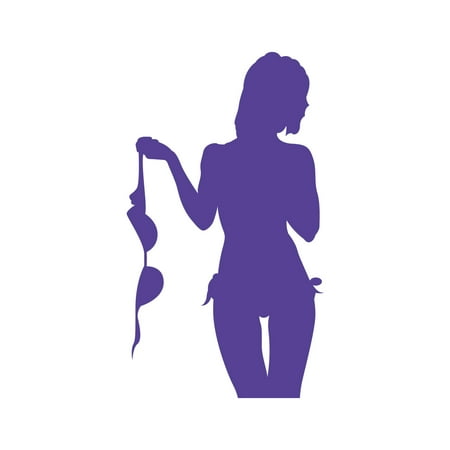 Sexy Girl No Bra Sticker Decal Die Cut - Self Adhesive Vinyl - Weatherproof - Made in USA - Many Color and Sizes - lady braless jdm stance euro