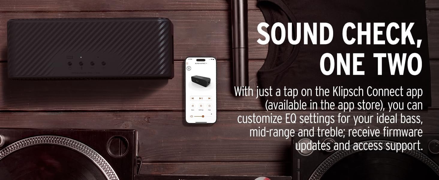 Klipsch KLIPSCH-DETROIT Portable Bluetooth Speaker with Full Range Audio and a 3 Year Amber Protection Plan (2023)