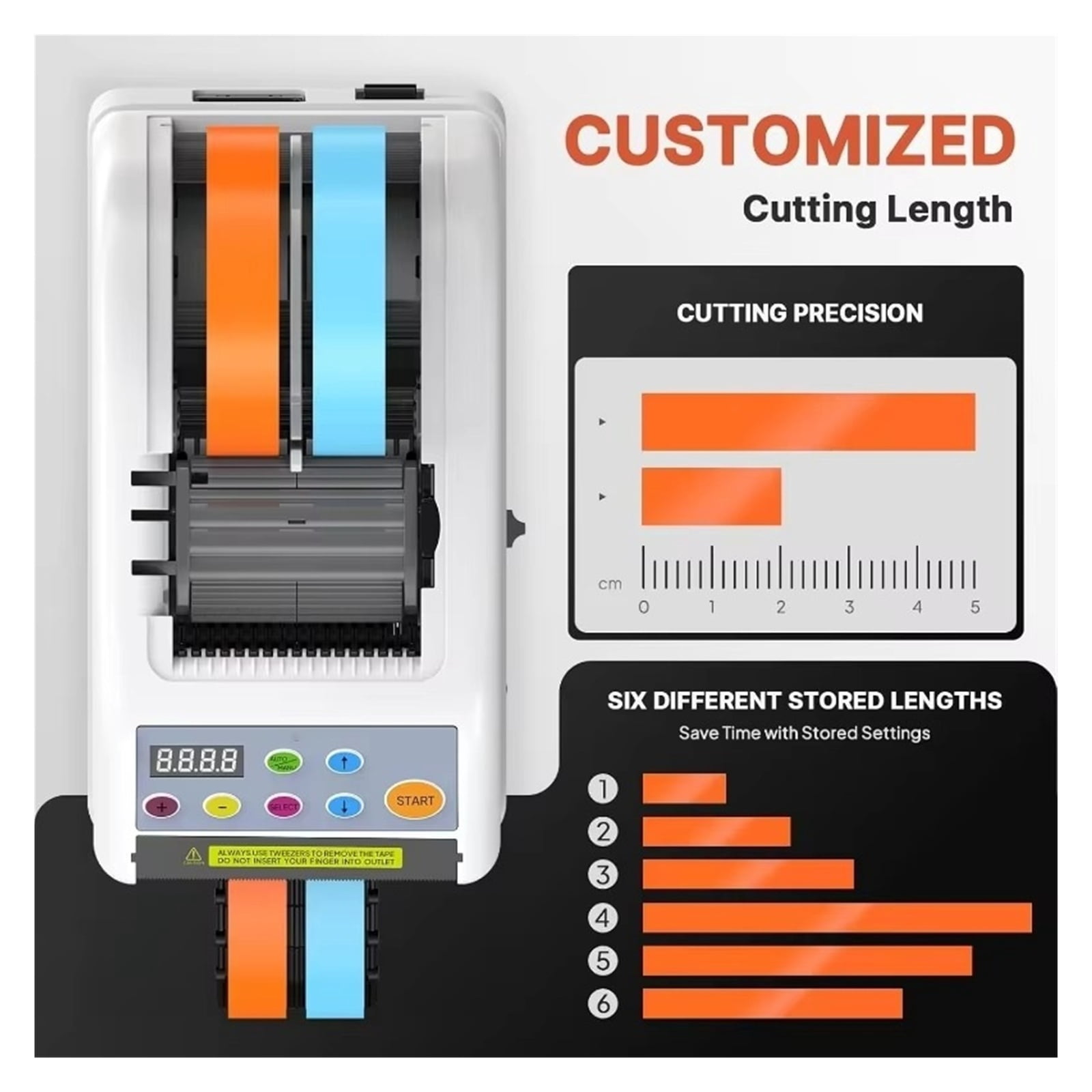 Ribbon Cutting Machine, Upgraded Automatic Tape Dispenser with 6-60mm Width