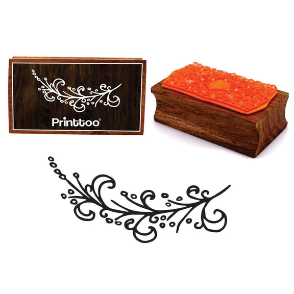 Printtoo Floral Branch Rectangular Wooden Rubber Stamp Block Crafting Scrap-Booking