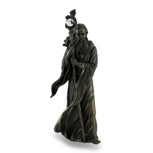 Veronese Design Grand Wizard Merlin W, Merlin Wizard Garden Statue