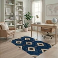 thumbnail image 2 of ODIKA Navy Contemporary Long Symmetrical Mosaic Eclectic Accessories Pet Friendly & Kids Safe Play for Playroom, Bedroom, Reading Nook, 2 of 6