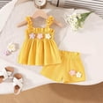 thumbnail image 2 of TOWED22 Toddler Baby Summer Clothing Sets 2 Piece Sleeveless Tank Tops and Elastic Waist Shorts Outfits Clothes(Yellow,6-9 M), 2 of 6